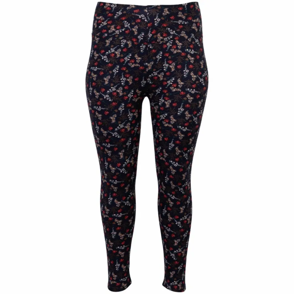 Anyway Dame Termoleggings m. fleece - Navy med print