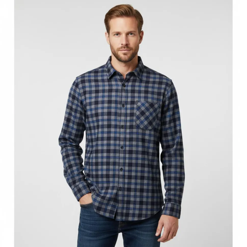 Anyway Herre Skjorte m. for - Blue/Navy
