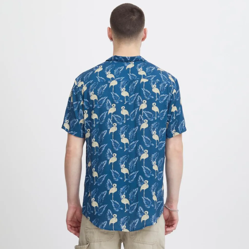 Blend Herre Kortærmet skjorte - Navy Peony