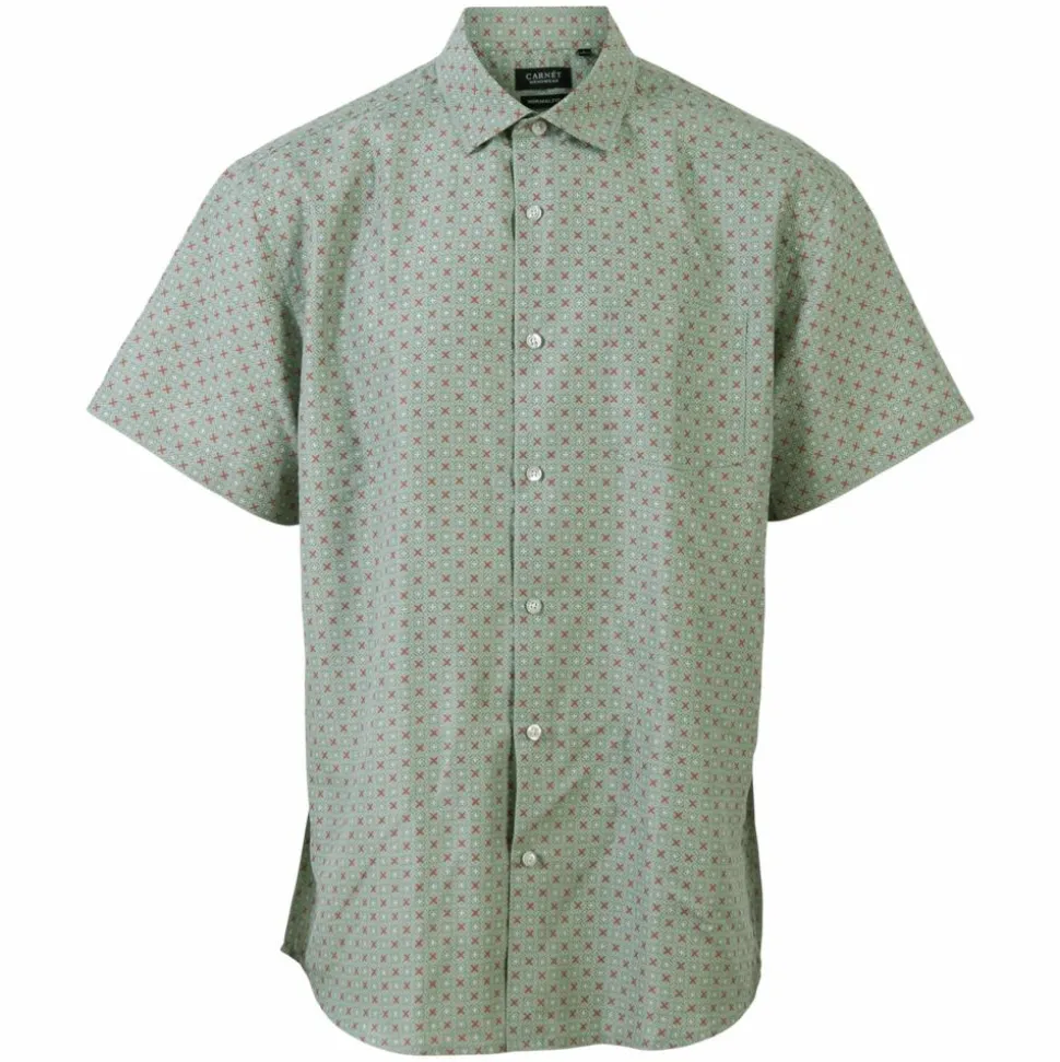 Carnét Bernhard Herre Kortærmet skjorte Plus Size - Iceberg Green