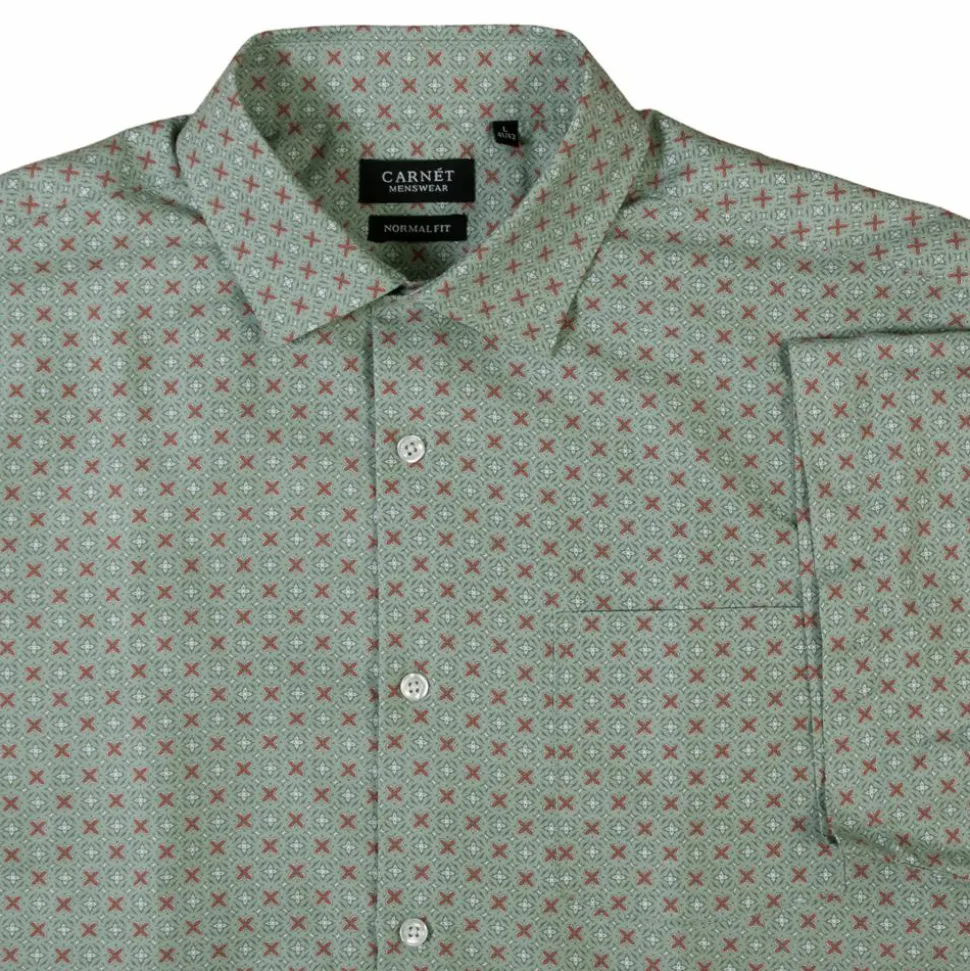 Carnét Bernhard Herre Kortærmet skjorte Plus Size - Iceberg Green