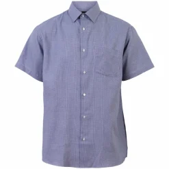 Carnét Oak Herre Kortærmet skjorte Plus Size - Navy Check