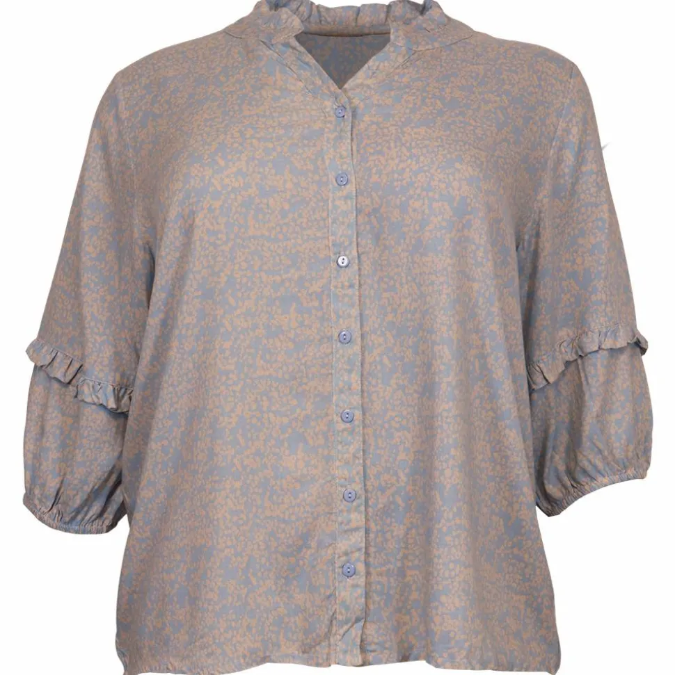 Cassiopeia Dame Skjorte Plus Size - Blue Combi