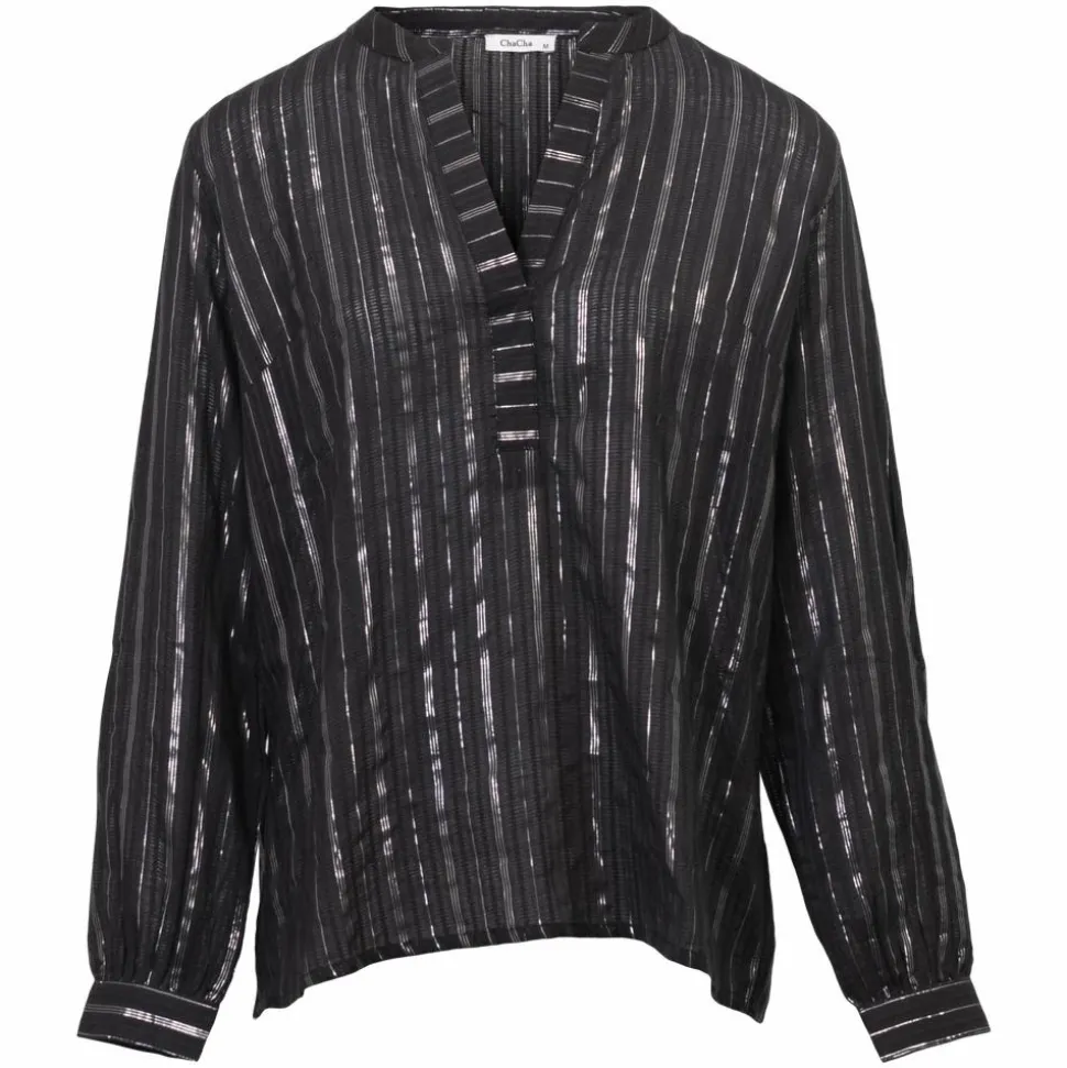 ChaCha Dame Bluse - Black w. Lurex