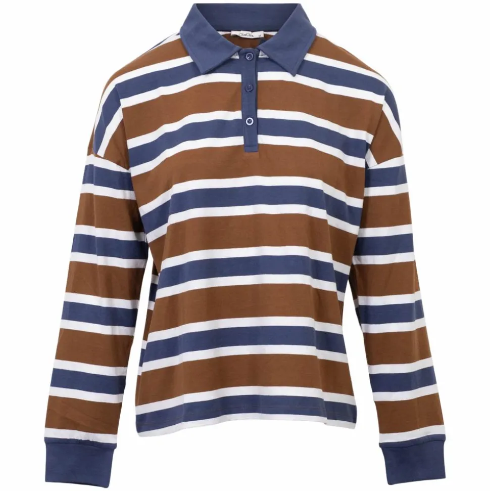 ChaCha Dame Bluse - Brown/Blue/White