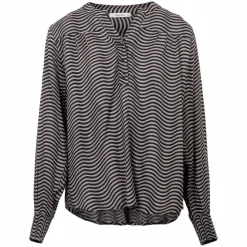 ChaCha Dame Bluse - Moon Rock/Black