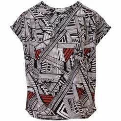 ChaCha Dame Kortærmet bluse - Black/White