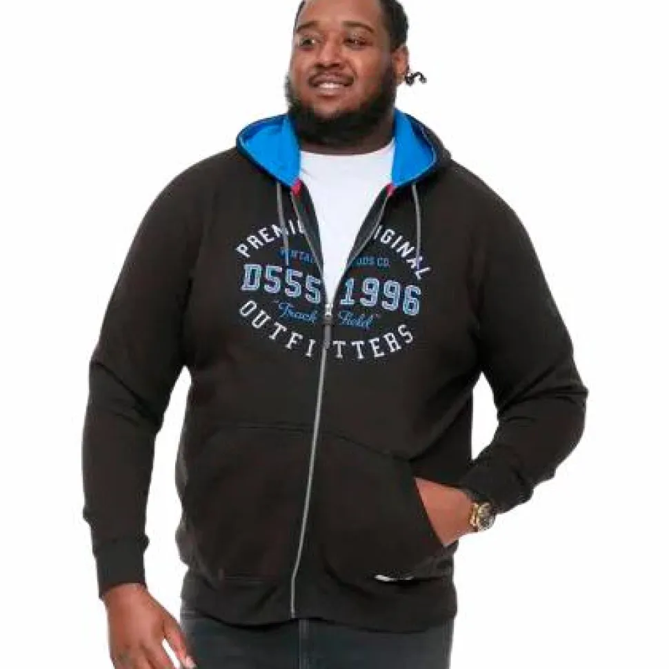 D555 Lingard Herre Hættetrøje Plus Size - Black