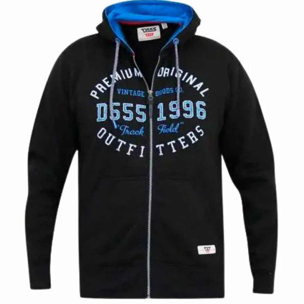D555 Lingard Herre Hættetrøje Plus Size - Black
