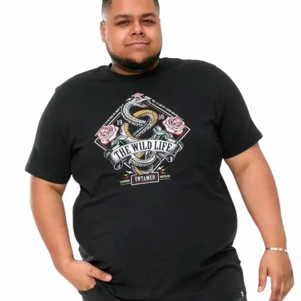 D555 Malcom Herre T-shirt Plus Size - Black