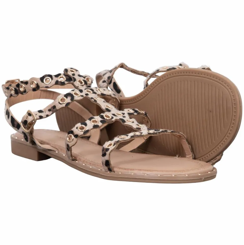 Ideal Shoes Dame Sandaler - Leopard