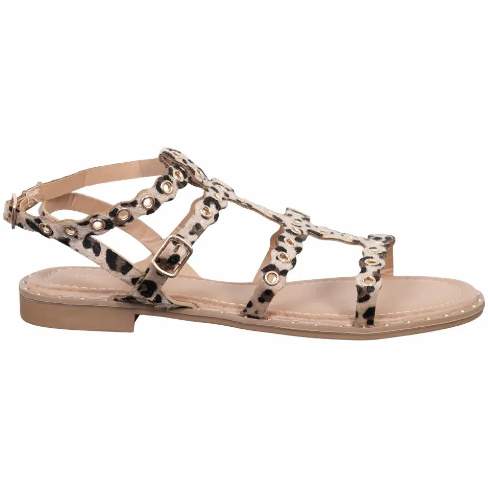 Ideal Shoes Dame Sandaler - Leopard