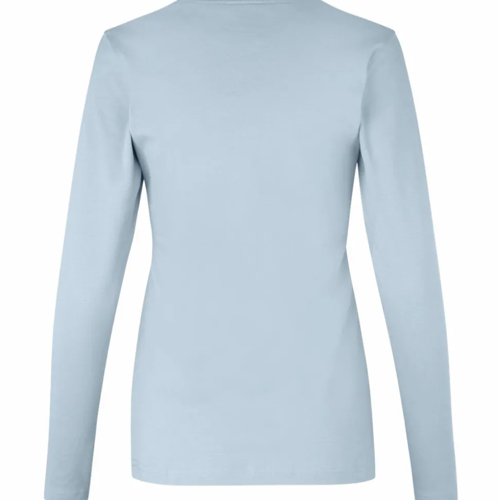 ID Interlock Dame Langærmet t-shirt - Lys Blå