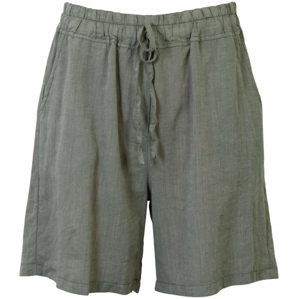Leonora Dame Shorts i hørmix - Green