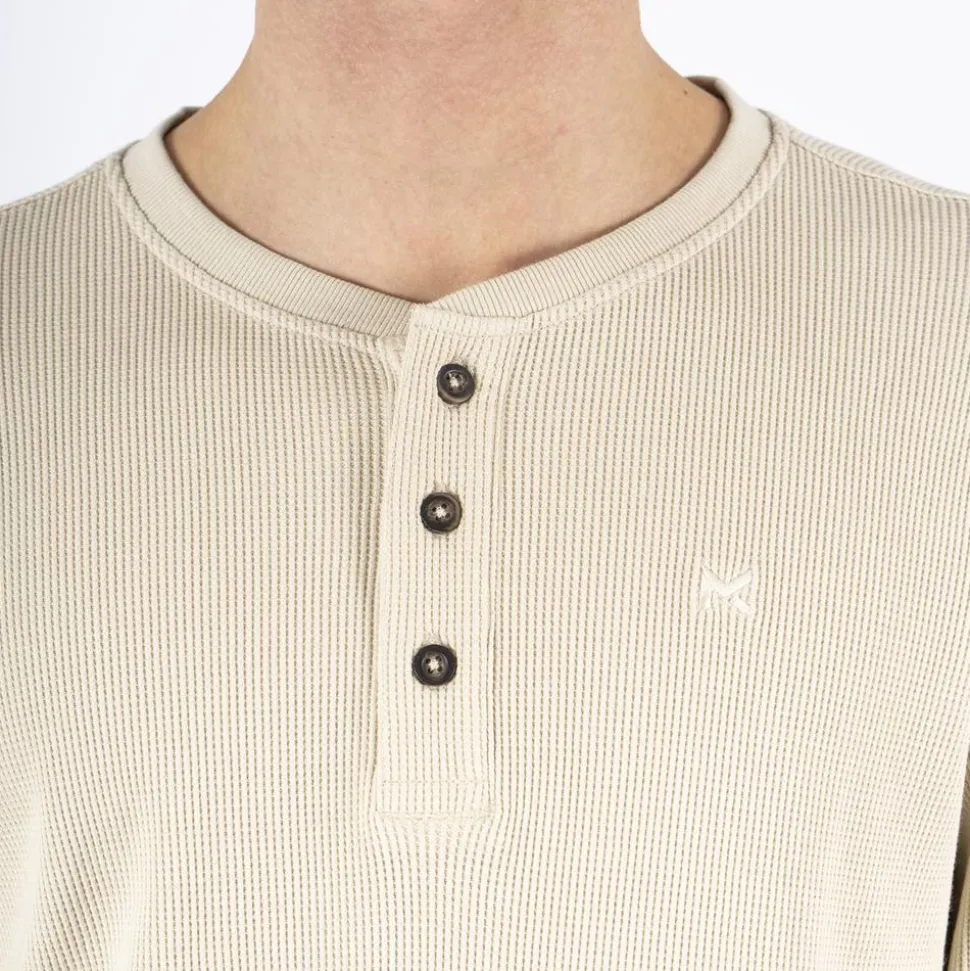 Marcus Ziggy Herre Langærmet t-shirt - Bright Sand mix