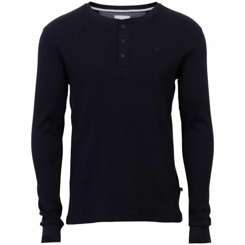 Marcus Ziggy Herre Langærmet t-shirt - Night Navy