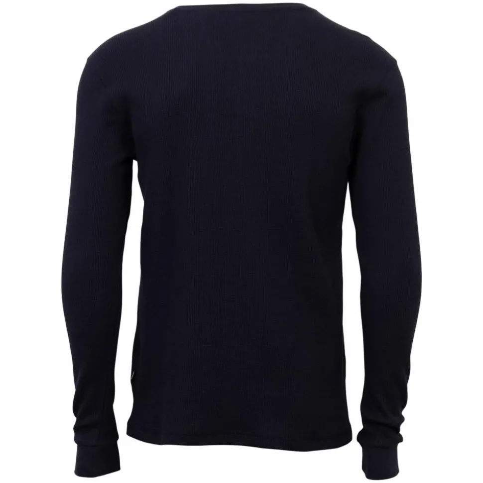 Marcus Ziggy Herre Langærmet t-shirt - Night Navy