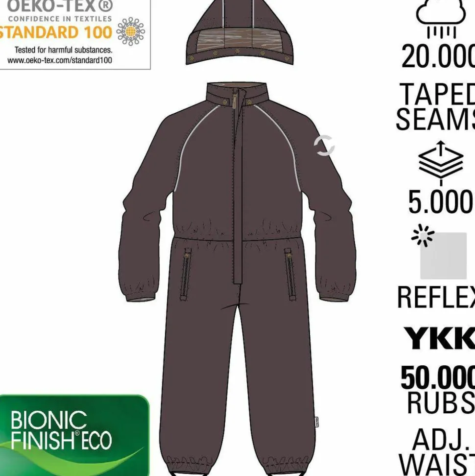 Mikk-line Børne Flyverdragt m. BIONIC-FINISH® ECO coating - Raisin
