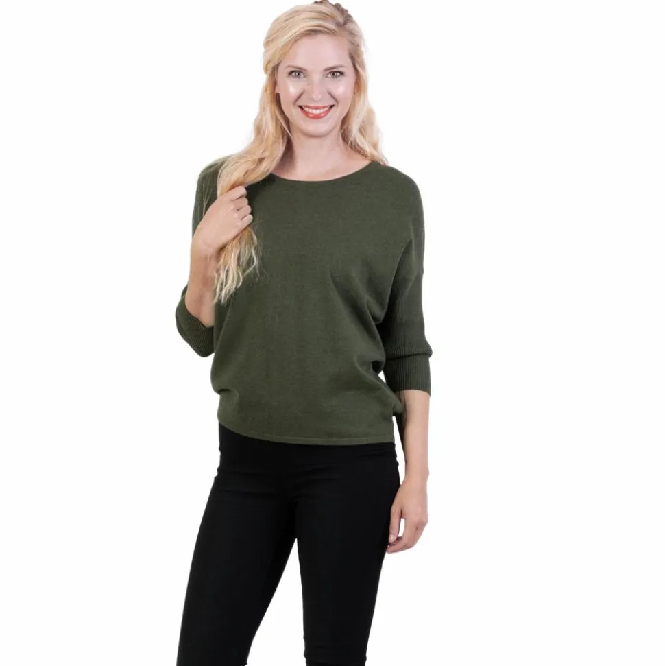 Steenholt Cava Dame Striktrøje - Green Melange