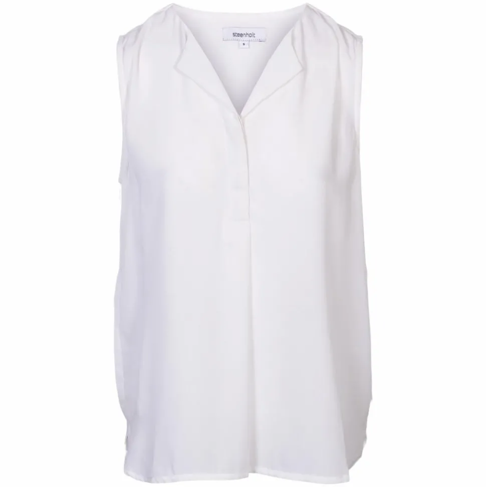 Steenholt Clara Dame Top Plus Size - Bright White