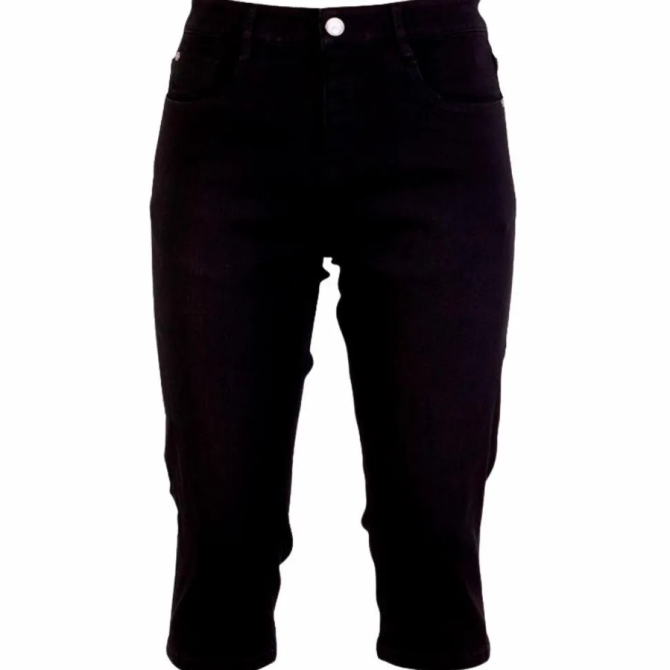 Steenholt Grace Dame Capri Plus Size - Black Denim