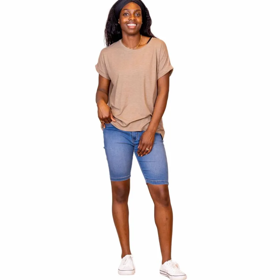 Steenholt Grace Dame Shorts - M. Light Blue Denim