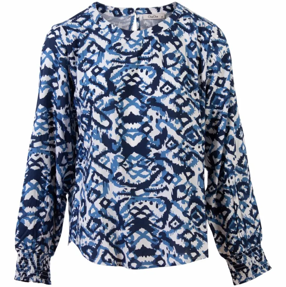 ZbyZ Dame Bluse Plus Size - Blue