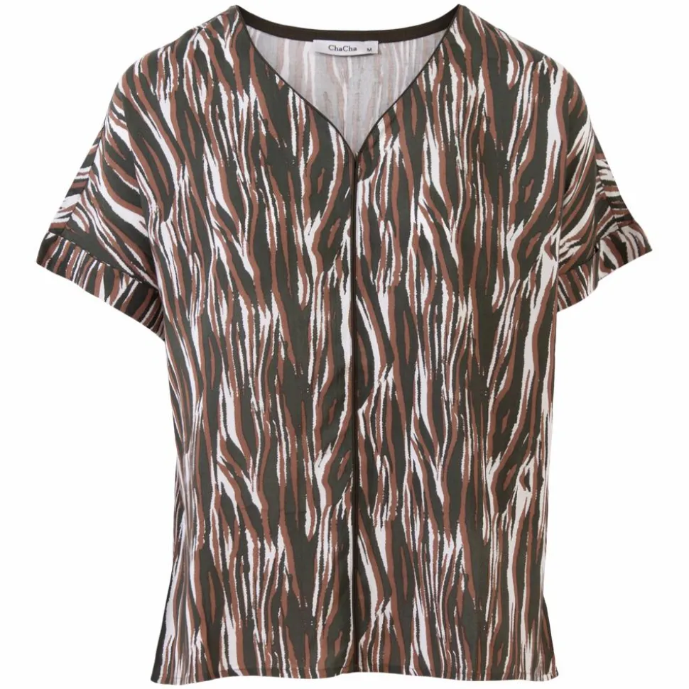 ZbyZ Dame Bluse Plus Size - Khaki