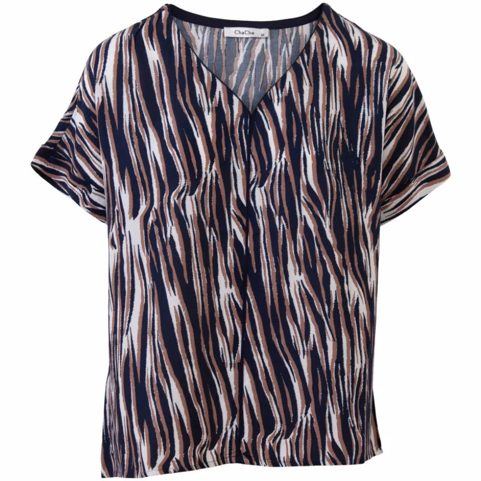 ZbyZ Dame Bluse Plus Size - Navy