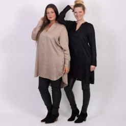 ZbyZ Dame Kjole Plus Size - Beige
