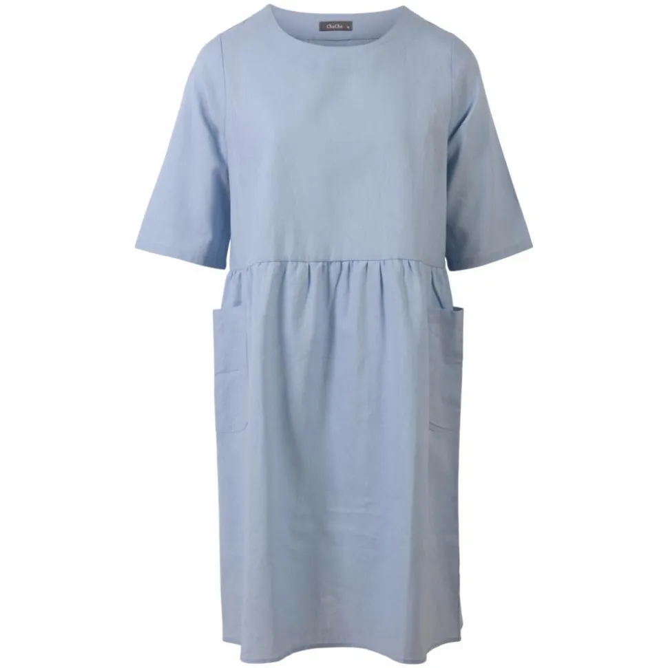 ZbyZ Dame Kjole Plus Size - Light Blue