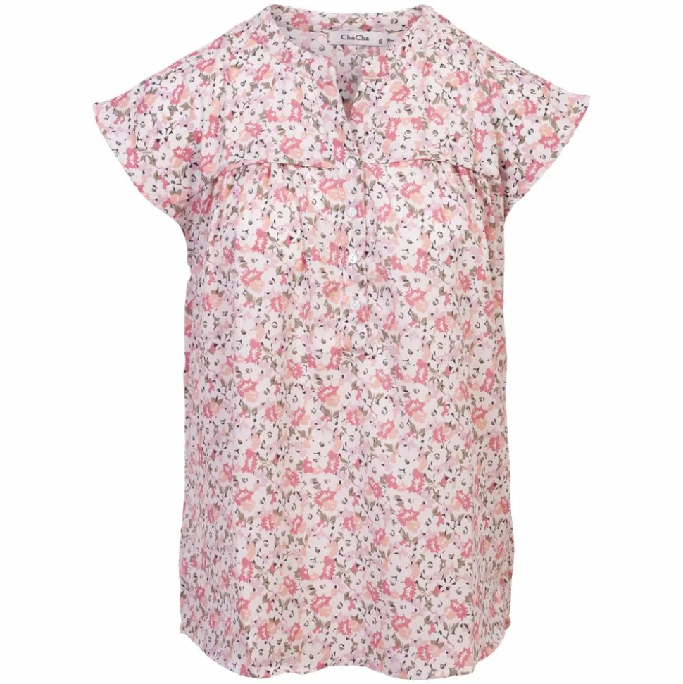 ZbyZ Dame Kortærmet bluse Plus Size - Print 3