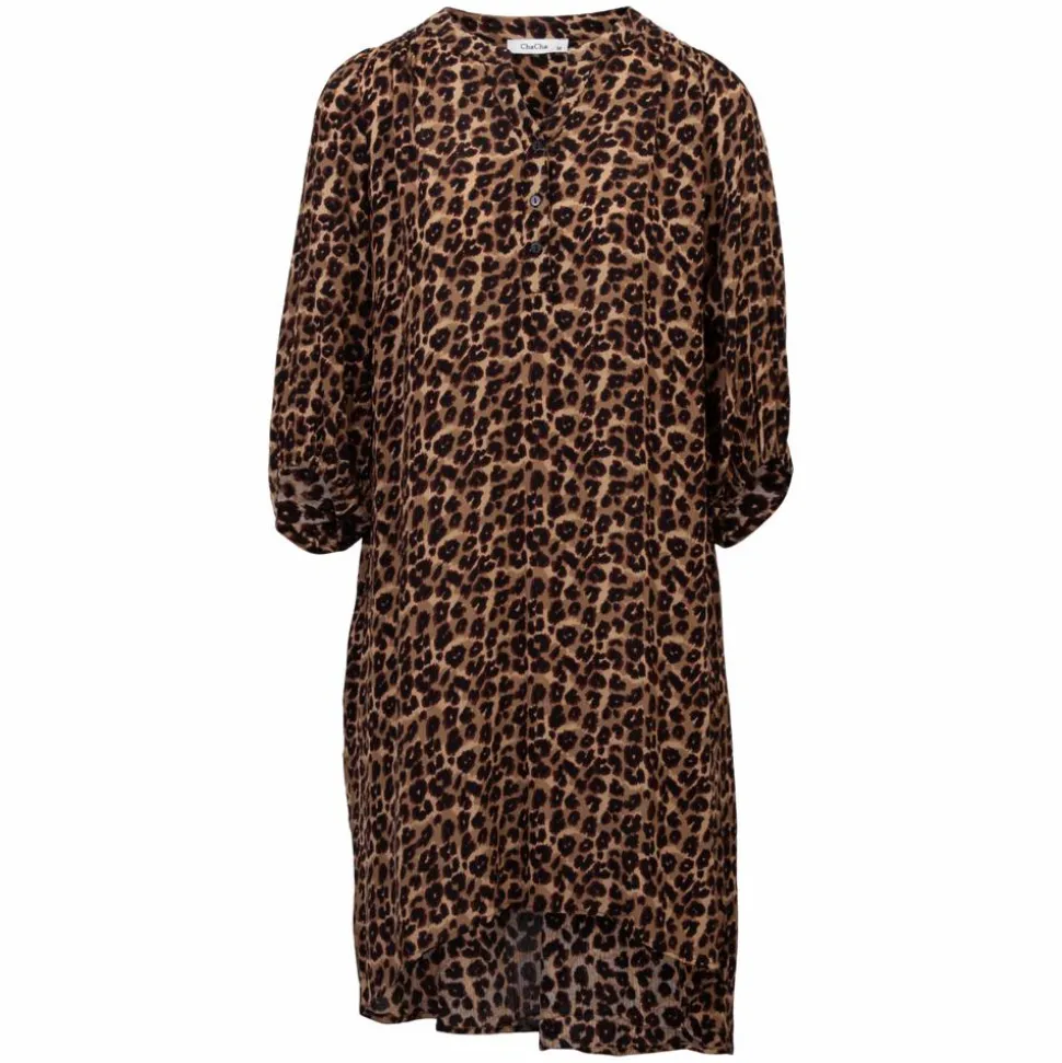 ZbyZ Dame Tunika Plus Size - Brown Animal