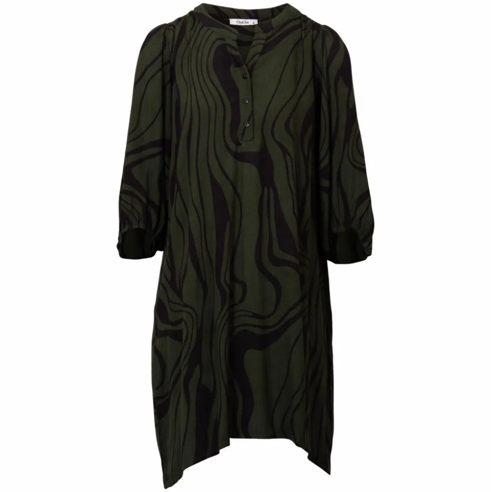 ZbyZ Dame Tunika Plus Size - Khaki/Black