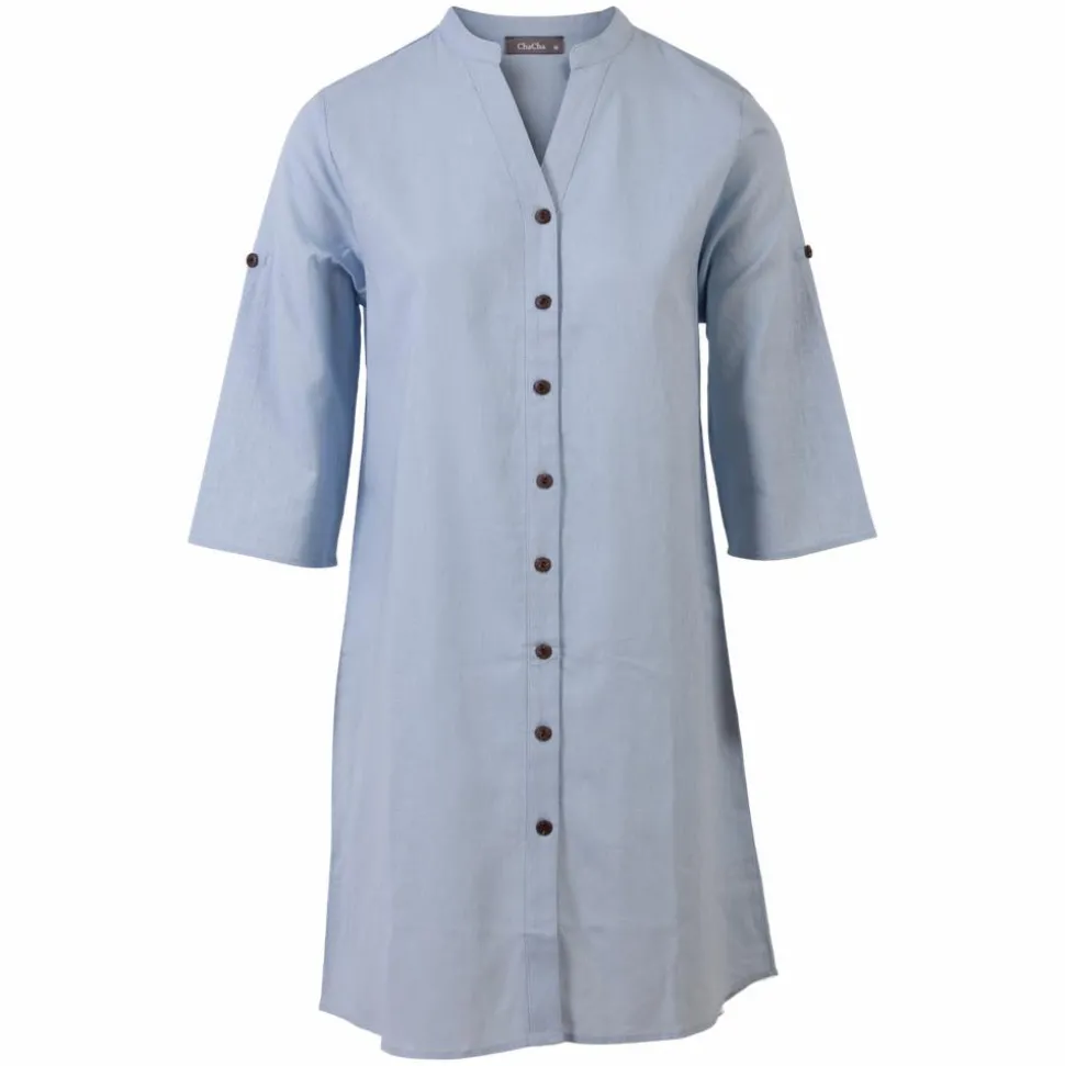 ZbyZ Dame Tunika Plus Size - Light Blue